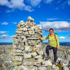 Auf dem Gipfel des Stor-Kvällshögen 947 m bei Klövsjö